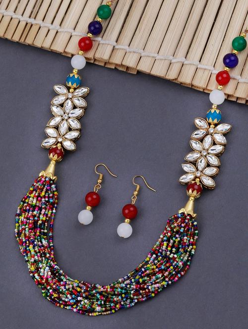 multi colored metal necklaces and earring - 18210627 - Very Small Image - 1