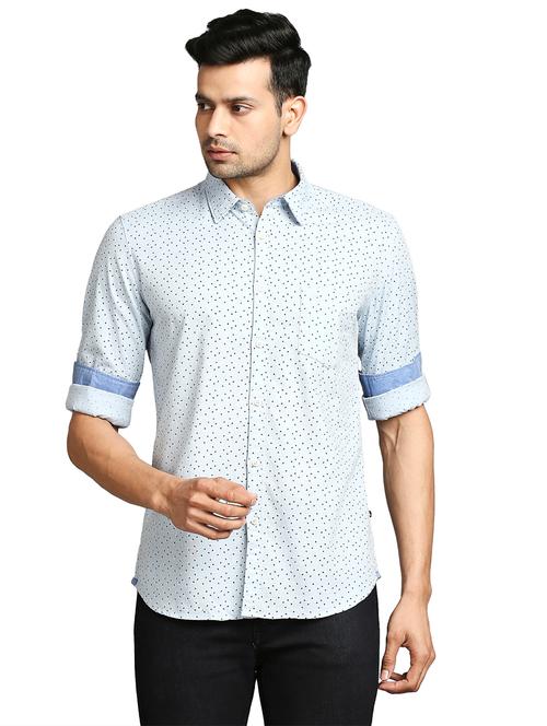 light-blue printed casual shirt - 18211046 - Very Small Image - 1