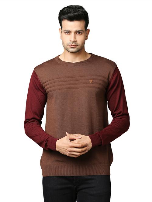 maroon self-designed pullover - 18211237 - Very Small Image - 1