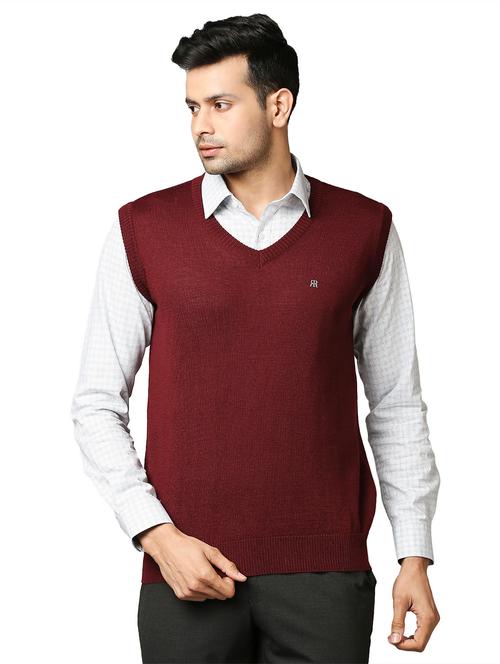 maroon solid pullover - 18211242 - Very Small Image - 1