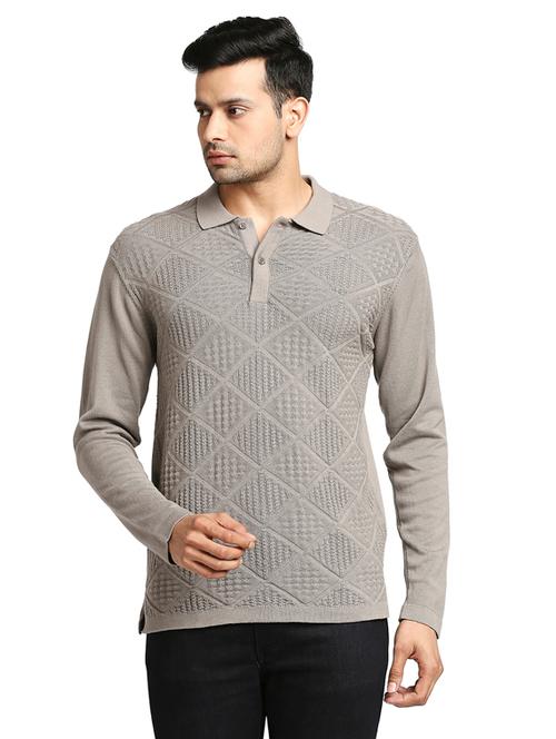grey self-designed polo t-shirt - 18211360 - Very Small Image - 1