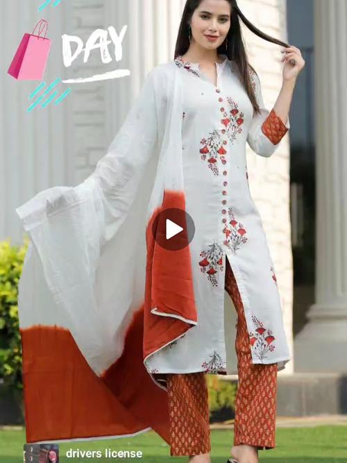 ladies straight kurta with pant and - 18211677 - Very Small Image - 1