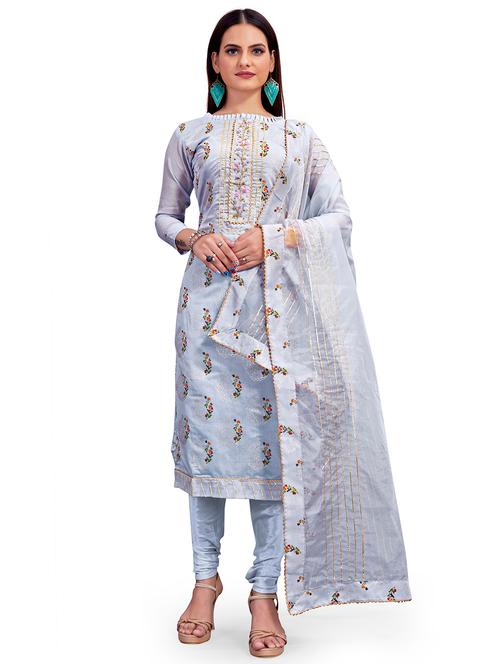 embroidered unstitched suit set - 18211861 - Very Small Image - 1