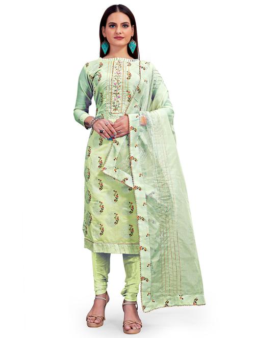 embroidered unstitched suit set - 18211862 - Very Small Image - 1