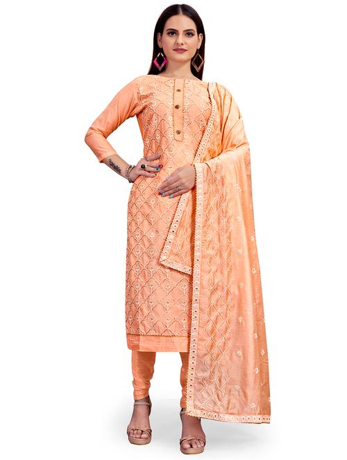 embroidered unstitched suit set - 18211878 - Very Small Image - 1