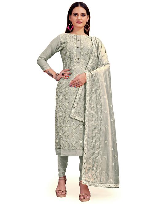 embroidered unstitched suit set - 18211881 - Very Small Image - 1