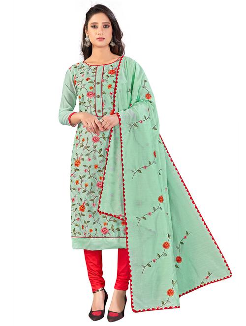 embroidered unstitched suit set - 18211897 - Very Small Image - 1