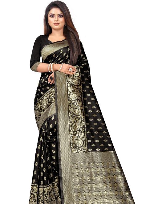 umanta women's pure silk fancy sarees with blouse piece - 18212004 - Very Small Image - 1