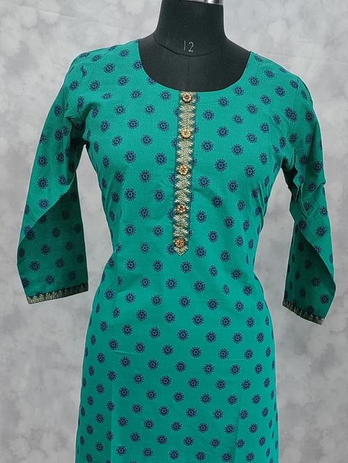 handloom printed cotton medium length kurt - 18212612 - Very Small Image - 1