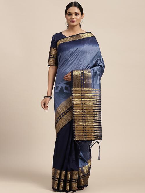 tie & dye woven saree with blouse - 18212842 - Very Small Image - 1