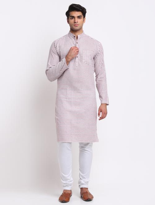 purple striped long kurtas kurta - 18212923 - Very Small Image - 1