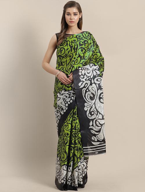 women's abstract green colored saree - 18213050 - Very Small Image - 1