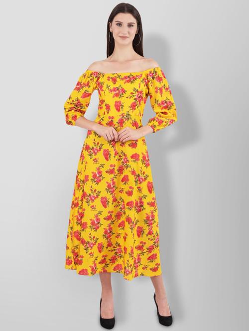floral print fit & flare dress - 18213116 - Very Small Image - 1