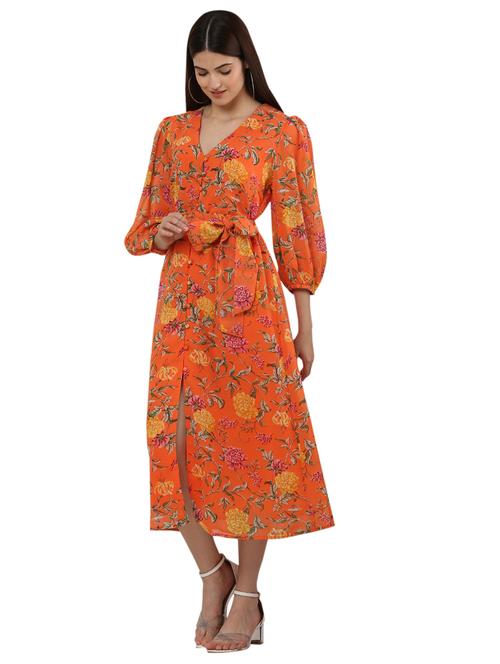 floral print fit & flare dress - 18213126 - Very Small Image - 1