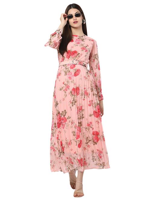 floral print fit & flare dress - 18213135 - Very Small Image - 1