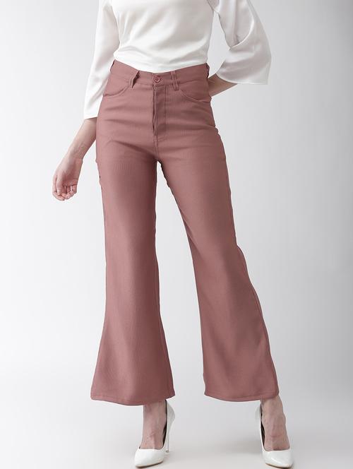 pink solid wide leg trouser - 18213158 - Very Small Image - 1