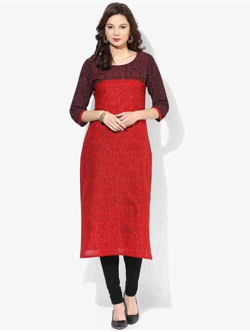 printed straight kurta - 18213168 - Very Small Image - 1