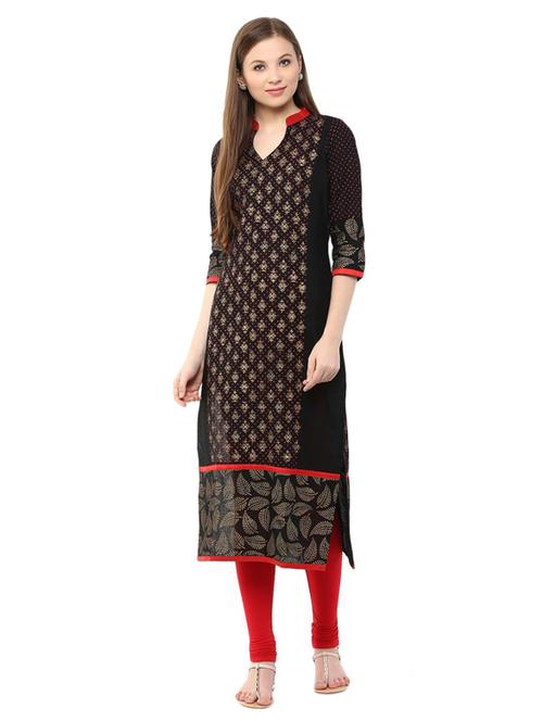 printed straight kurta - 18213173 - Very Small Image - 1