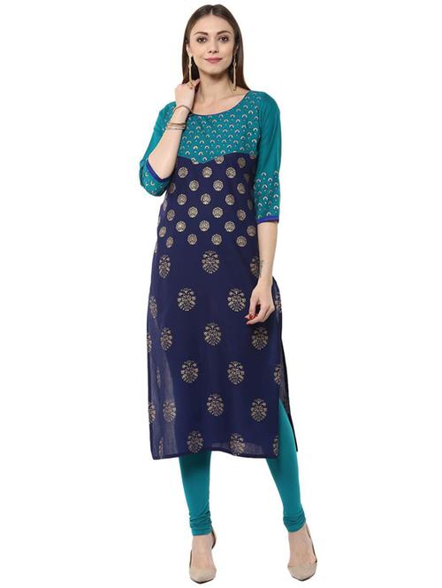 printed straight kurta - 18213187 - Very Small Image - 1