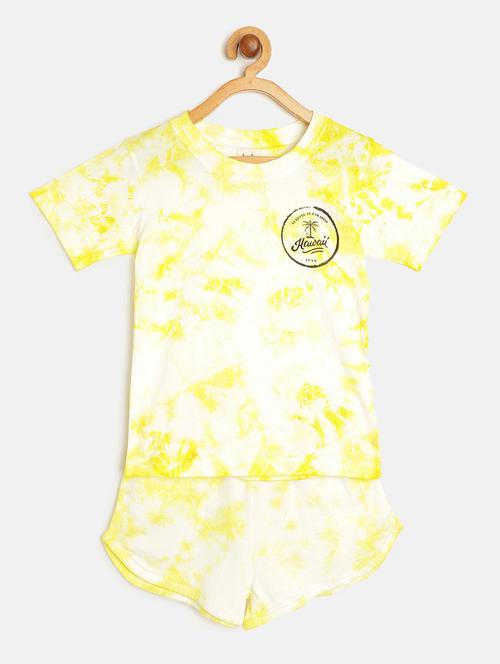 yellow cotton shorts sets - 18213541 - Very Small Image - 1