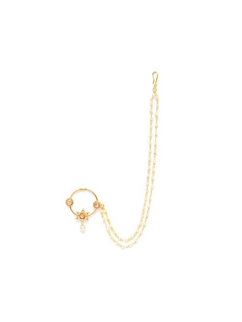 white brass naath nose pin - 18213614 - Very Small Image - 1