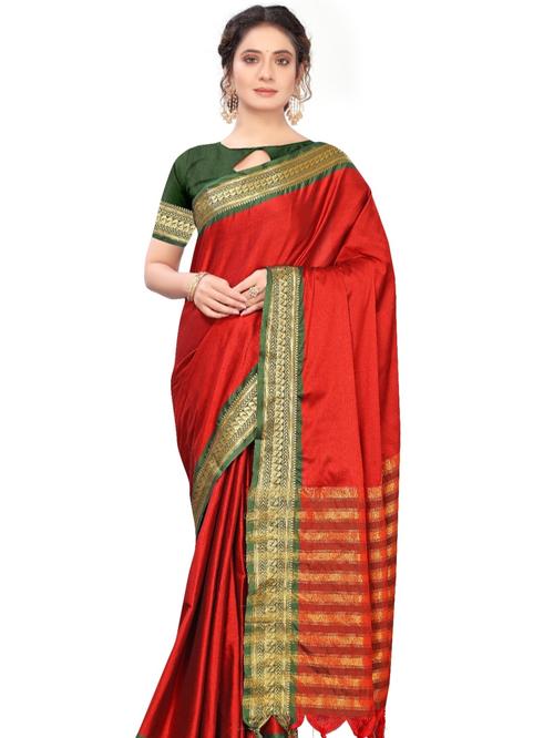 umanta women's pure silk fancy sarees with blouse piece - 18214104 - Very Small Image - 1