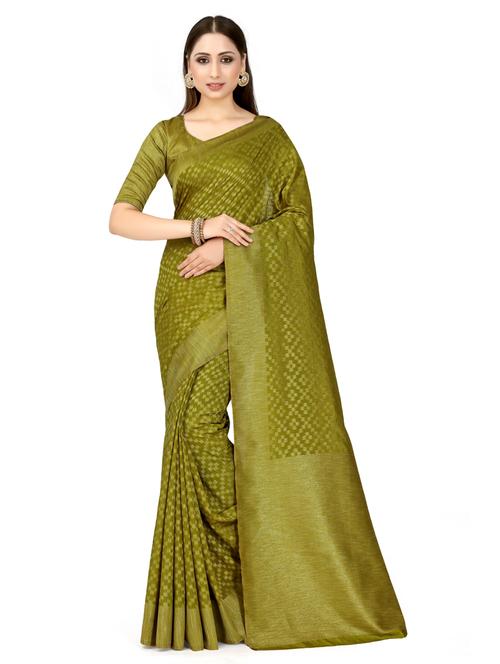 olive. art silk patola saree with blouse - 18214348 - Very Small Image - 1