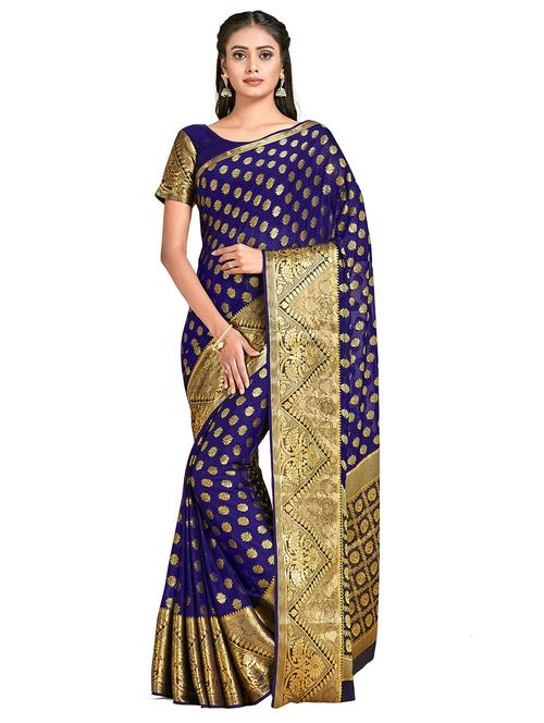 women's banarasi saree - 18214431 - Very Small Image - 1