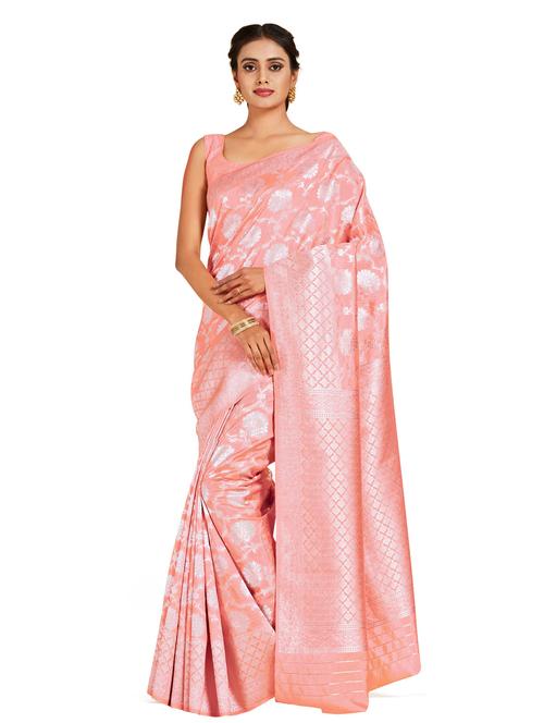 pink art silk kanjivaram saree with blouse - 18214493 - Very Small Image - 1