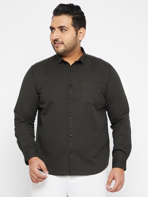 charcoal grey solid casual shirt - 18215154 - Very Small Image - 1