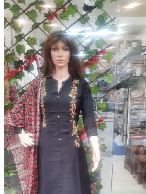 silk fabric kurtis three pcs - 18215498 - Very Small Image - 1