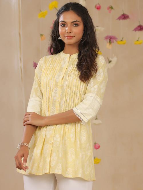 mandarin neck floral tunic - 18215743 - Very Small Image - 1