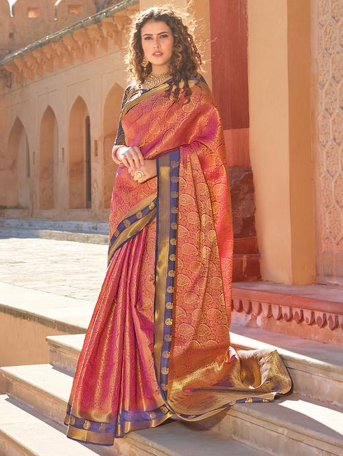 self design woven saree - 18215862 - Very Small Image - 1
