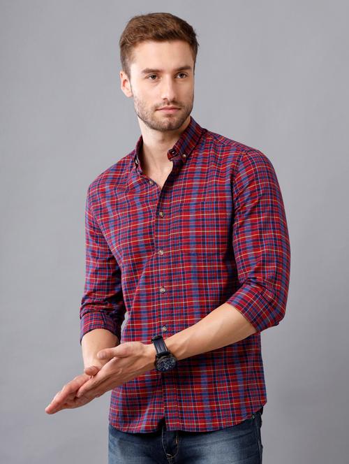 red checkered casual shirt - 18216091 - Very Small Image - 1