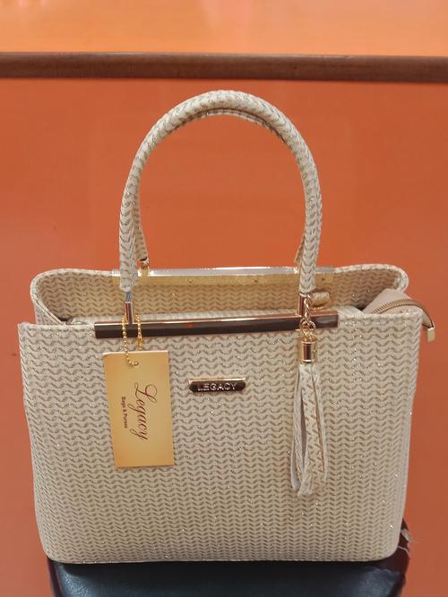 ladies handbag material shimmer cream colour - 18216202 - Very Small Image - 1