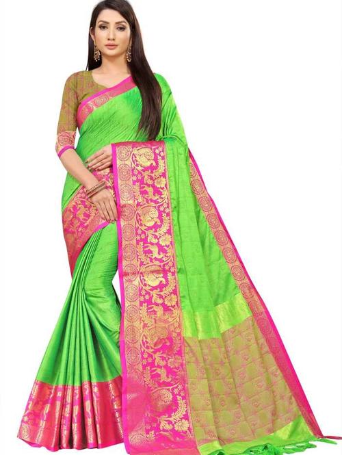 umanta women's pure silk fancy sarees with blouse piece - 18216229 - Very Small Image - 1
