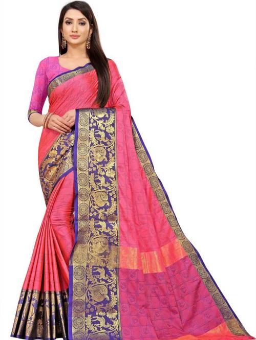 umanta women's pure silk fancy sarees with blouse piece - 18216230 - Very Small Image - 1