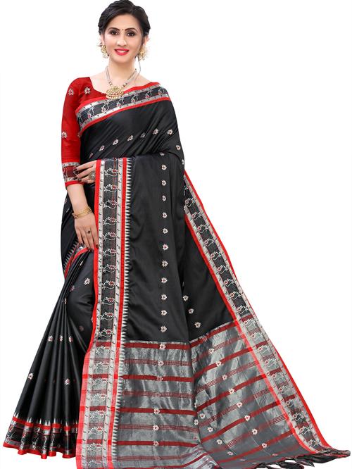 umanta women's pure silk fancy sarees with blouse piece - 18216242 - Very Small Image - 1