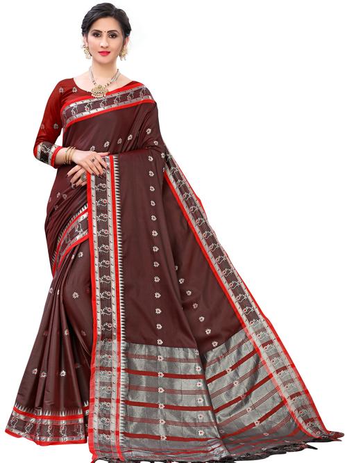 umanta women's pure silk fancy sarees with blouse piece - 18216243 - Very Small Image - 1