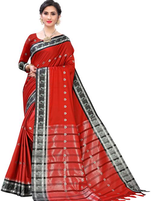 umanta women's pure silk fancy sarees with blouse piece - 18216247 - Very Small Image - 1