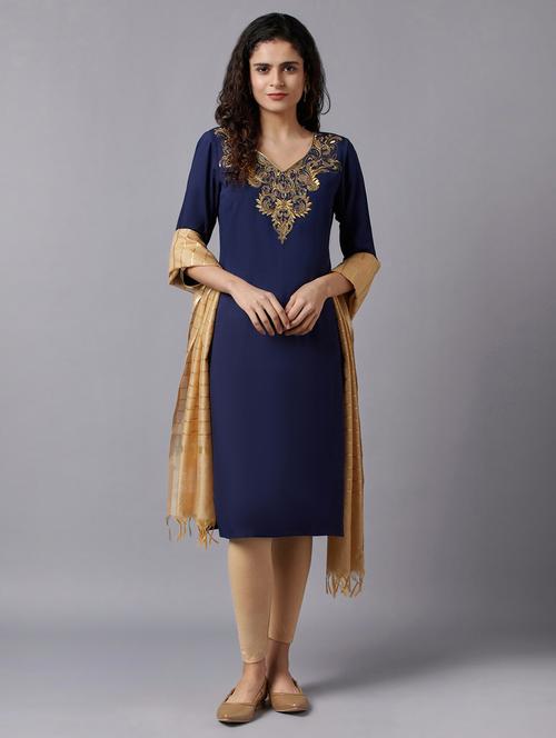 women's straight kurta - 18216502 - Very Small Image - 1