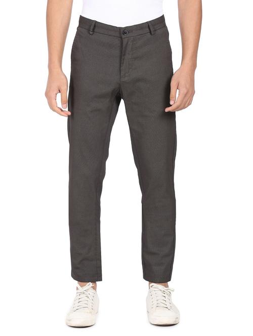 charcoal-grey textured casual trouser - 18216524 - Very Small Image - 1