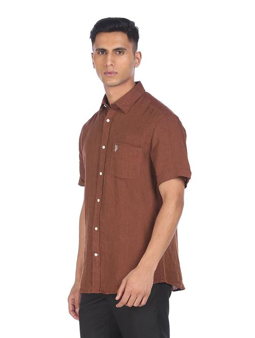 mens solid casual shirt - 18216629 - Very Small Image - 1