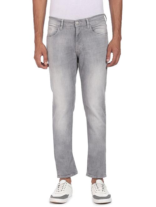 grey plain light-washed denim jean - 18216655 - Very Small Image - 1