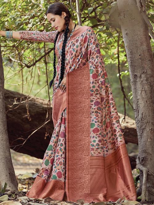 golden zari work woven saree - 18216865 - Very Small Image - 1