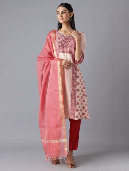 women kurta pant set with dupatta - 18216916 - Very Small Image - 1