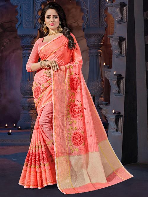women's embroidered saree - 18217269 - Very Small Image - 1