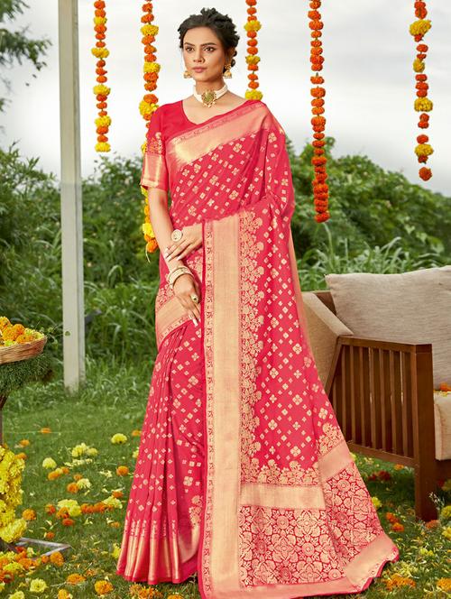women's banarasi saree - 18217311 - Very Small Image - 1