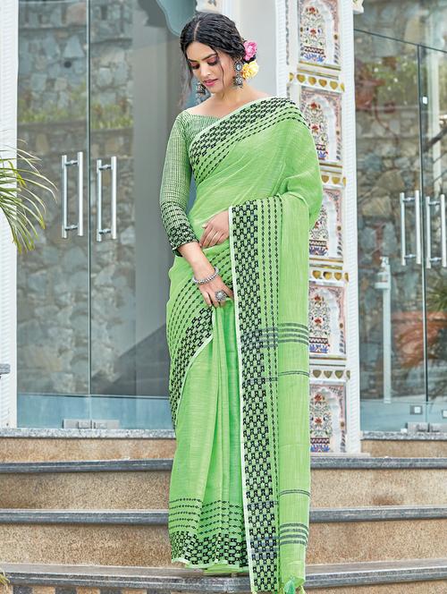 zari work woven saree - 18217320 - Very Small Image - 1