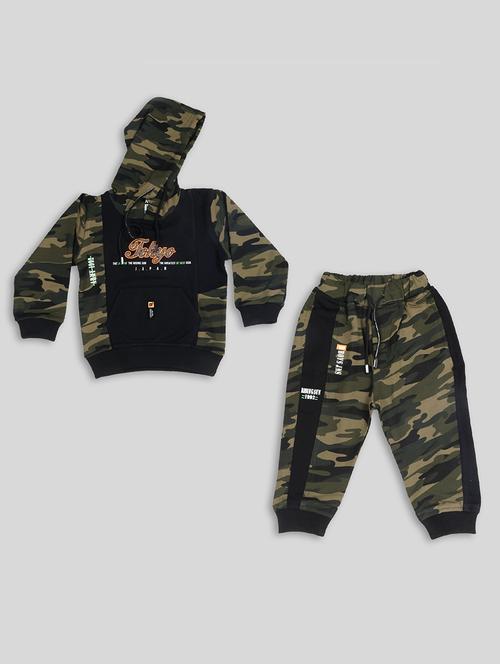 green camouflage print joggers set - 18217648 - Very Small Image - 1